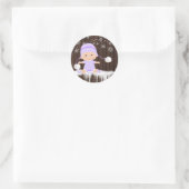 Paarse sneeuwvlok Baby shower Stickers (Tas)