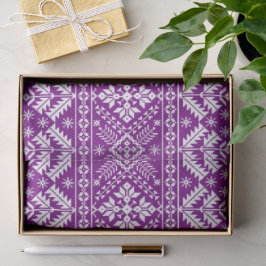 Paarse Sneeuwvlok & Bloemrijke Fair Isle Kerstmis Tissuepapier