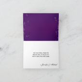 Paarse sneeuwvlok bruiloft Bedankt Opmerking Kaart (Binnen)