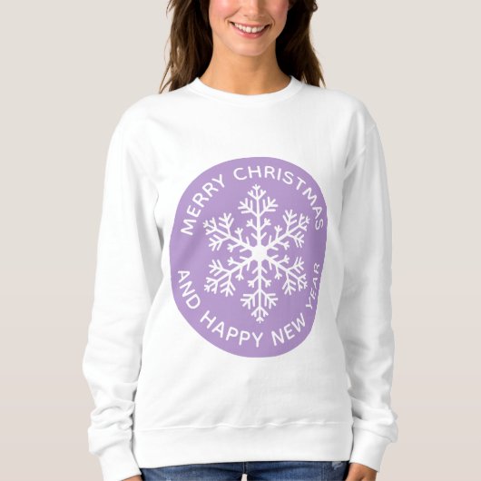 Paarse sneeuwvlok feestelijk sweatshirt (Voorkant)