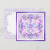 Paarse sneeuwvlok kaart (Voorkant / Achterkant)