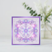 Paarse sneeuwvlok kaart (Staand voorkant)