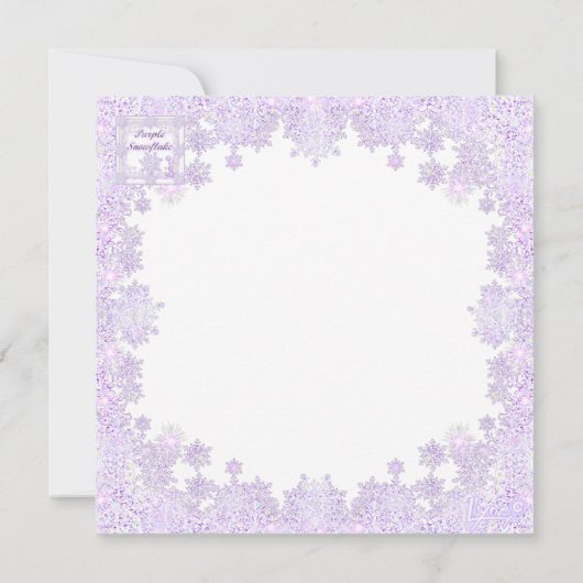 Paarse sneeuwvlok kaart (Achterkant)