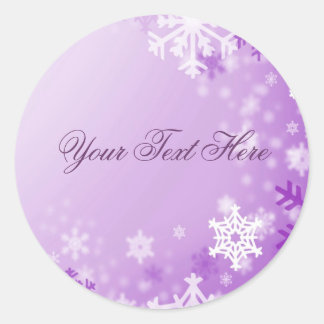 Paarse Sneeuwvlok Kerst Envelope Sticker/Zegel Ronde Sticker