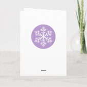 Paarse Sneeuwvlok Kerstmis Kaart (Achterkant)