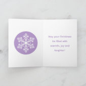 Paarse Sneeuwvlok Kerstmis Kaart (Binnen)