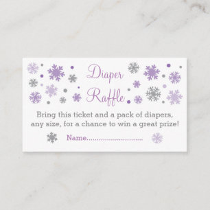 Paarse sneeuwvlok Luier Raffle Tickets Informatiekaartje