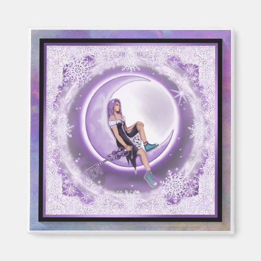 Paarse sneeuwvlok magneet (Voorkant)