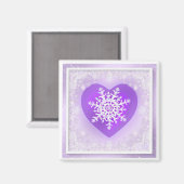 Paarse sneeuwvlok magneet (Voorkant / Achterkant)
