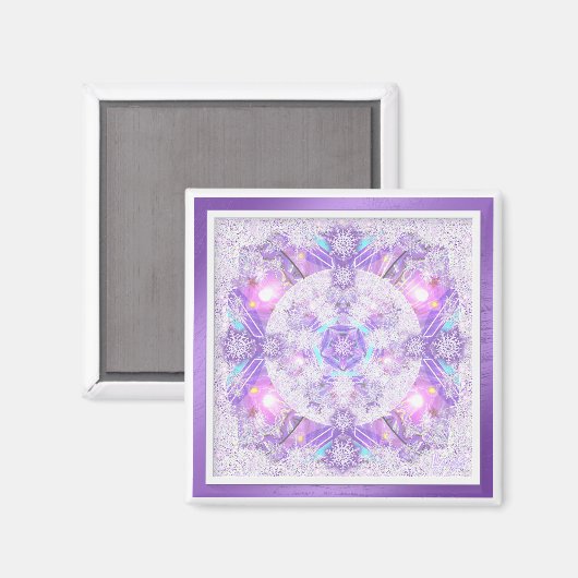 Paarse sneeuwvlok magneet (Voorkant / Achterkant)