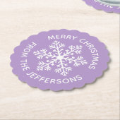 Paarse sneeuwvlok papier Onderzetter (Gekanteld)