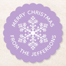 Paarse sneeuwvlok papier Onderzetter