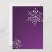 Paarse sneeuwvlok repetitie diner kaart (Achterkant)