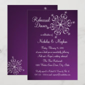 Paarse sneeuwvlok repetitie diner kaart (Voorkant / Achterkant)