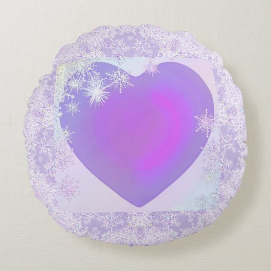 Paarse sneeuwvlok rond kussen (Voorkant)