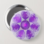Paarse sneeuwvlok ronde button 4,0 cm (Voorkant /achterkant)