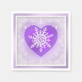 Paarse sneeuwvlok servet