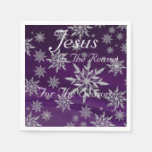 Paarse sneeuwvlok servet Jesus is de reden (Voorkant)