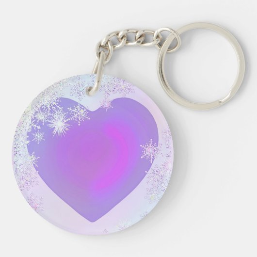Paarse sneeuwvlok sleutelhanger (Achterkant)