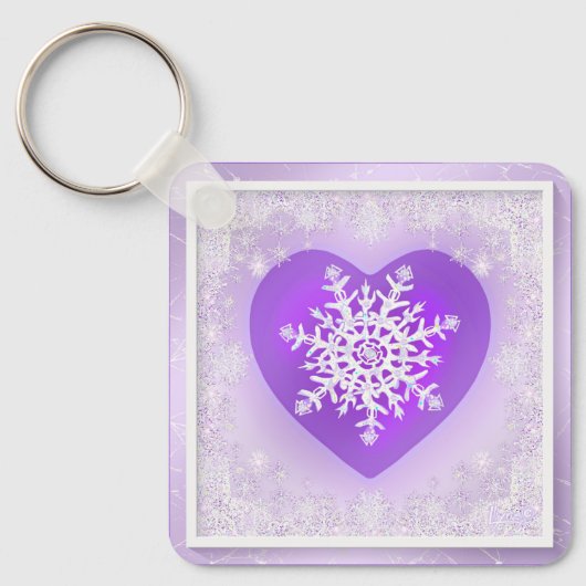 Paarse sneeuwvlok sleutelhanger (Voorkant)