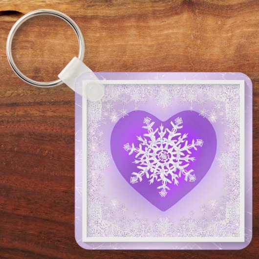 Paarse sneeuwvlok sleutelhanger (Voorkant)