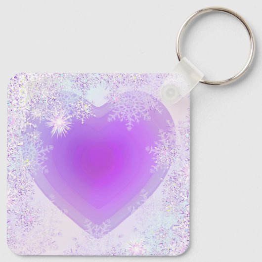 Paarse sneeuwvlok sleutelhanger (Achterkant)