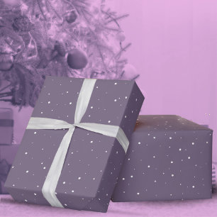 Paarse Sneeuwvlok Sneeuw Winter Kerstvakantie Cadeaupapier