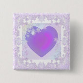 Paarse sneeuwvlok vierkante button 5,1 cm (Voorkant)