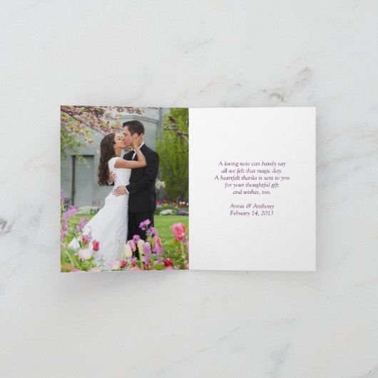 Paarse Sneeuwvlok Winter Bruiloft Dankkaart Bedankkaart (Binnen)