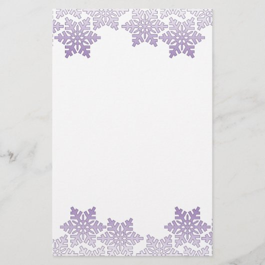 Paarse sneeuwvlokgrens briefpapier (Voorkant)