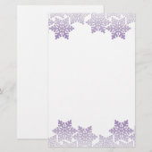 Paarse sneeuwvlokgrens briefpapier (Voorkant / Achterkant)