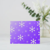 Paarse sneeuwvlokken Briefkaart (Staand voorkant)
