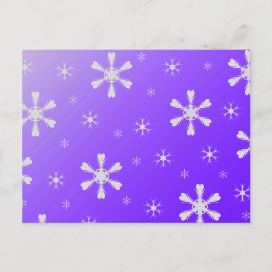 Paarse sneeuwvlokken Briefkaart (Voorkant)