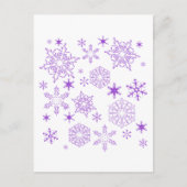 paarse sneeuwvlokken briefkaart (Voorkant)