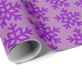Paarse sneeuwvlokken cadeaupapier (Rol Hoek)