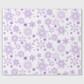 Paarse sneeuwvlokken cadeaupapier (Vlak)