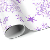 Paarse sneeuwvlokken cadeaupapier (Rol Hoek)