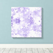 Paarse sneeuwvlokken canvas afdruk (Insitu (Houten vloer))