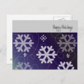  Paarse sneeuwvlokken Feestdagenkaart (Voorkant / Achterkant)