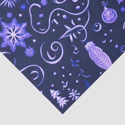 Paarse Sneeuwvlokken Kerstversiering Kerst Tissuepapier (Detail)