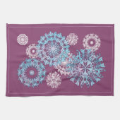 Paarse Sneeuwvlokken Keukenhanddoeken (Horizontaal)