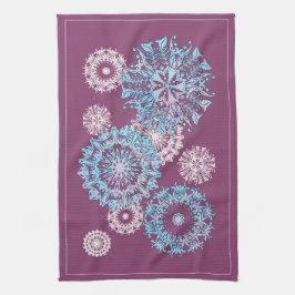 Paarse Sneeuwvlokken Keukenhanddoeken