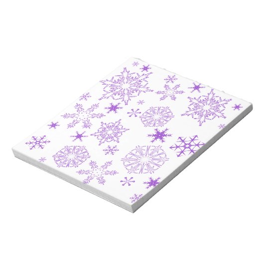 paarse sneeuwvlokken notitieblok (Linkerzijde)