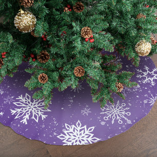 Paarse Sneeuwvlokken Patroon Magische Winter Vakan Kerstboom Rok