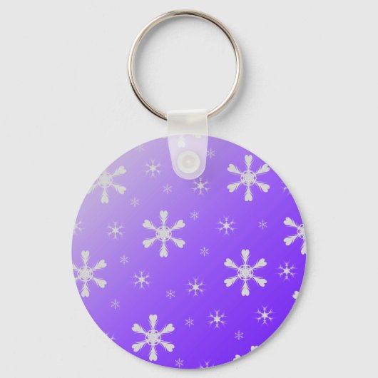 Paarse sneeuwvlokken Sleutelhanger (Voorkant)