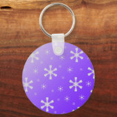 Paarse sneeuwvlokken Sleutelhanger (Voorkant)