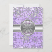 Paarse sneeuwvlokken Wensen voor Baby shower Kaart (Achterkant)