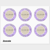 Paarse sneeuwvlokken Winter Wonderland Rustieke gu Ronde Sticker (Vel)