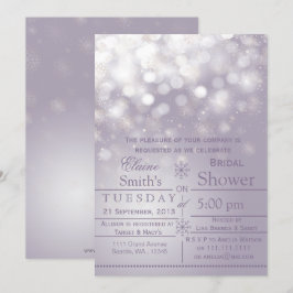 Paarse sneeuwvlokken WinterVrijgezellenfeest Uitno Kaart