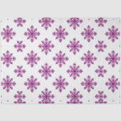 Paarse Sneeuwvlokken Witte Kerst Tissuepapier (Voorkant)